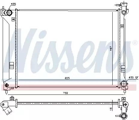 Радиатор охлаждения двигателя HYUNDAI SONATA, NISSENS (675064)