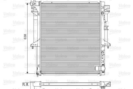 Радиатор охлаждения двигателя MITSUBISHI L200/300, VALEO (701585)