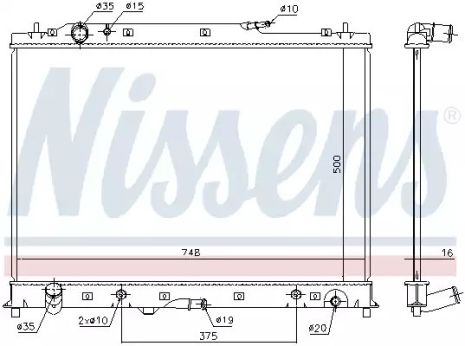 Радіатор охолодження двигуна MAZDA CX-9, NISSENS (68525)