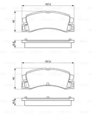 Комплект гальмівних колодок, дискове гальмо HOLDEN NOVA, TOYOTA MR, BOSCH (0986424383)