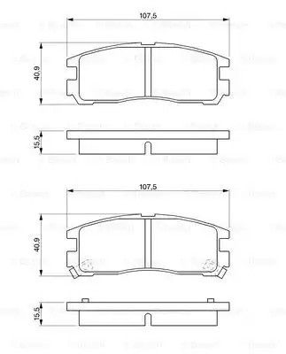 Комплект гальмівних колодок, дискове гальмо MITSUBISHI GALANT, BOSCH (0986461145)