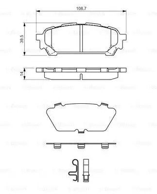 Комплект гальмівних колодок, дискове гальмо SUBARU FORESTER, BOSCH (0986494232)