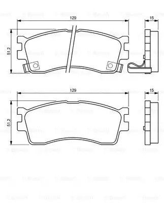 Комплект гальмівних колодок, дискове гальмо KIA SHUMA, BOSCH (0986494144)