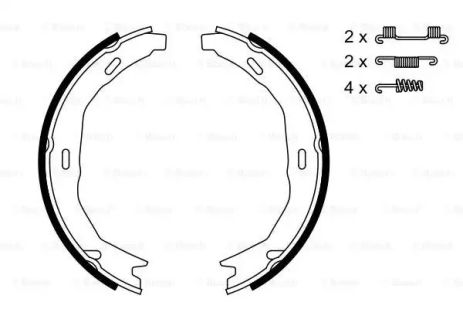 Комплект гальмівних колодок, гальмо стоянки MERCEDES-BENZ C-CLASS, BOSCH (0986487723)