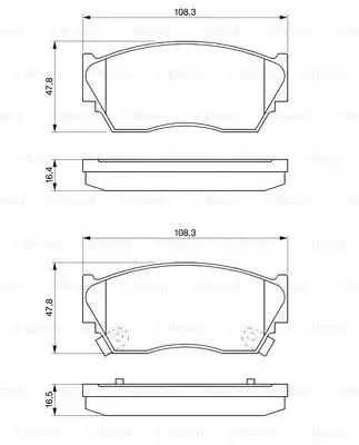 Комплект гальмівних колодок, дискове гальмо NISSAN SUNNY, BOSCH (0986460997)