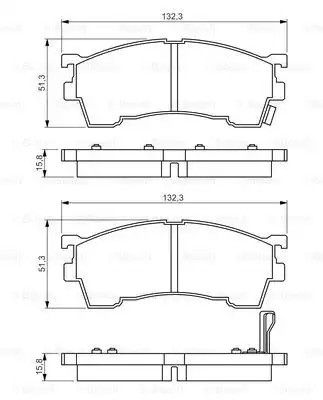 Комплект гальмівних колодок, дискове гальмо FORD AUSTRALIA, EUNOS 500, BOSCH (0986495265)