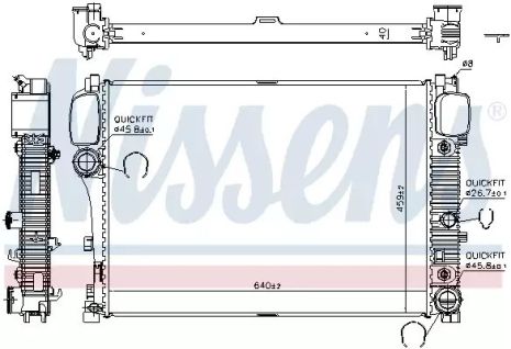 Радіатор охолодження двигуна MERCEDES-BENZ S-CLASS, NISSENS (67107A)