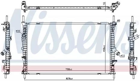 Радиатор охлаждения двигателя FORD TRANSIT, NISSENS (66861)