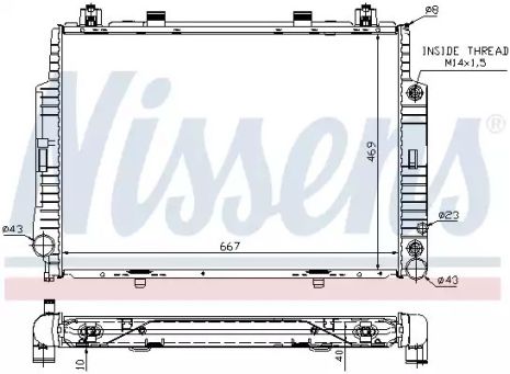 Радіатор охолодження двигуна MERCEDES-BENZ S-CLASS, NISSENS (62716A)