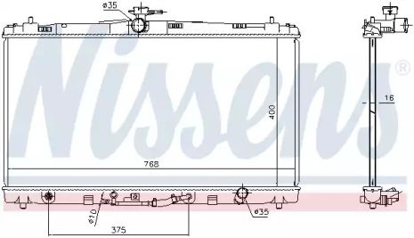 Радіатор охолодження двигуна TOYOTA AURION, NISSENS (646906)