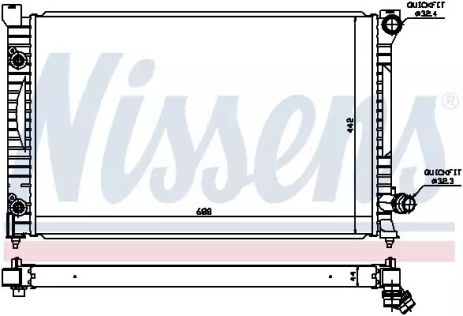 Радіатор охолодження двигуна AUDI A6, NISSENS (60424)