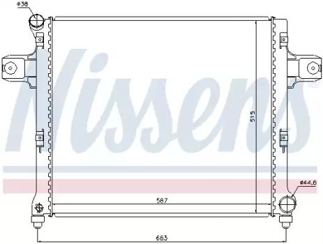 Радіатор охолодження двигуна JEEP COMMANDER, NISSENS (61022)