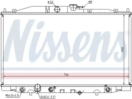 Радиатор охлаждения двигателя HONDA ACCORD, NISSENS (68112)