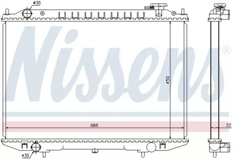 Радиатор охлаждения двигателя NISSAN PICK, NISSENS (68721)