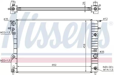 Радіатор охолодження двигуна VAUXHALL OMEGA, OPEL OMEGA, NISSENS (63072A)