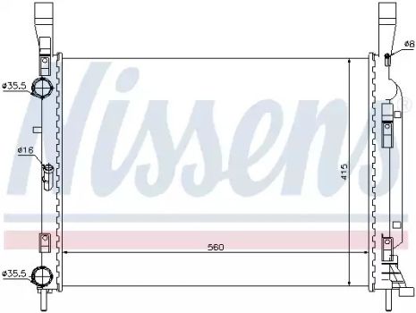 Радіатор охолодження двигуна MERCEDES-BENZ CITAN, RENAULT KANGOO, NISSENS (637628)