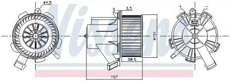 Вентилятор салона SMART FORTWO, NISSENS (87208)
