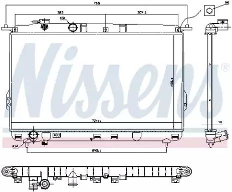 Радиатор охлаждения двигателя HYUNDAI XG, NISSENS (67026)