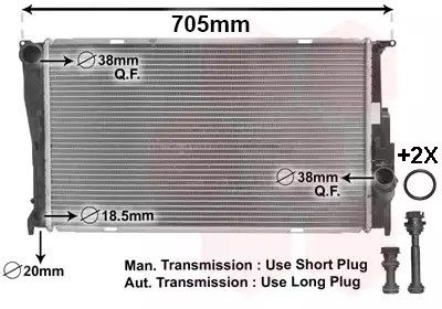 Радіатор охолодження двигуна BMW 1, Van Wezel (06002293)