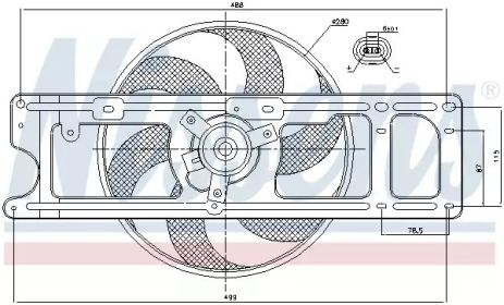 Вентилятор охлаждения двигателя NISSAN KUBISTAR, RENAULT THALIA, NISSENS (85253)