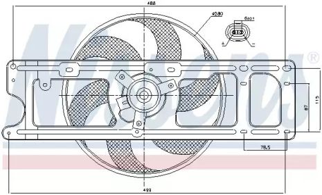 Вентилятор охлаждения двигателя NISSAN KUBISTAR, RENAULT THALIA, NISSENS (85253)