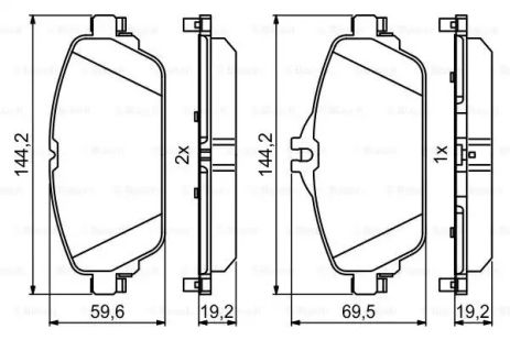 Комплект гальмівних колодок, дискове гальмо MERCEDES-BENZ E-CLASS, BOSCH (0986494951)