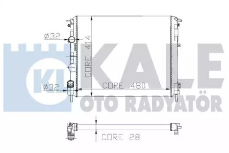 Радіатор охолодження двигуна DACIA LOGAN, RENAULT LOGAN, Kale Oto Radyator (205600)