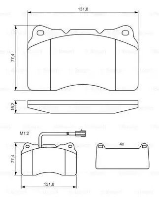 Комплект гальмівних колодок, дискове гальмо ALFA ROMEO, BOSCH (0986494131)