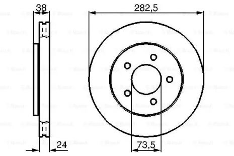 Диск гальмівний DODGE GRAND, CHRYSLER VOYAGER, BOSCH (0986478983)