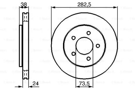 Диск тормозной DODGE GRAND, CHRYSLER VOYAGER, BOSCH (0986478983)