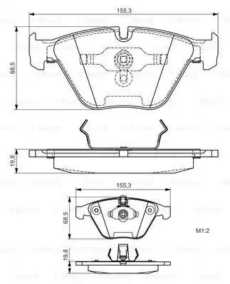 Комплект гальмівних колодок, дискове гальмо BMW X1, BOSCH (0986495082)