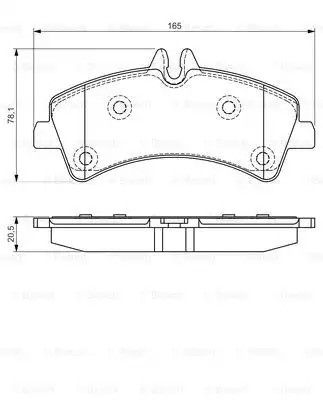 Комплект гальмівних колодок, дискове гальмо MERCEDES-BENZ SPRINTER, VW CRAFTER, BOSCH (0986495099)