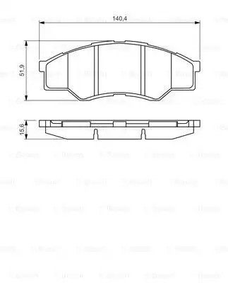 Комплект тормозных колодок, дисковый тормоз TOYOTA HILUX, BOSCH (0986494425)