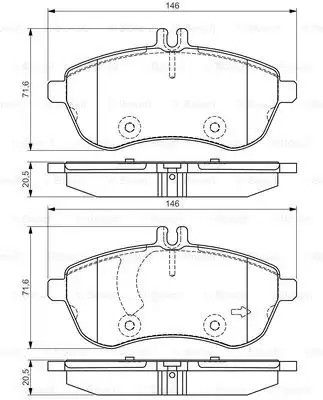 Комплект гальмівних колодок, дискове гальмо MERCEDES-BENZ C-CLASS, BOSCH (0986495104)