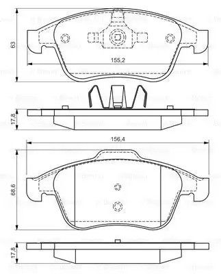 Комплект гальмівних колодок, дискове гальмо RENAULT LATITUDE, BOSCH (0986494556)