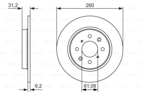 Диск гальмівний HONDA INSIGHT, BOSCH (0986479051)