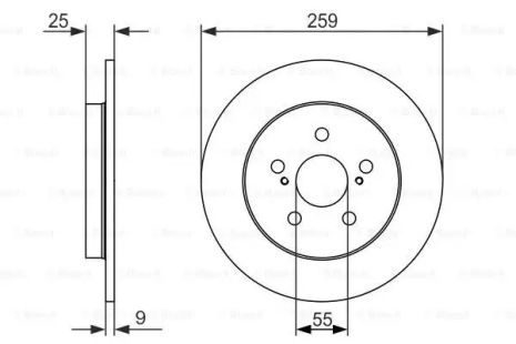 Диск тормозной LEXUS CT, SUBARU TREZIA, BOSCH (0986479721)