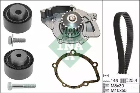 Помпа + комплект ремня ГРМ FIAT ULYSSE, LANCIA PHEDRA, INA (530044631)