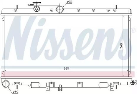 Радіатор охолодження двигуна SUBARU OUTBACK, NISSENS (67709)
