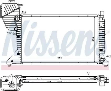 Радиатор охлаждения двигателя MERCEDES-BENZ SPRINTER, NISSENS (62519A)