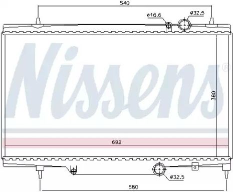 Радиатор охлаждения двигателя CITROËN C5, PEUGEOT 807, NISSENS (61297)