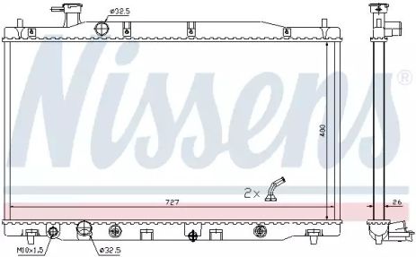 Радіатор охолодження двигуна HONDA CR-V, NISSENS (681372)