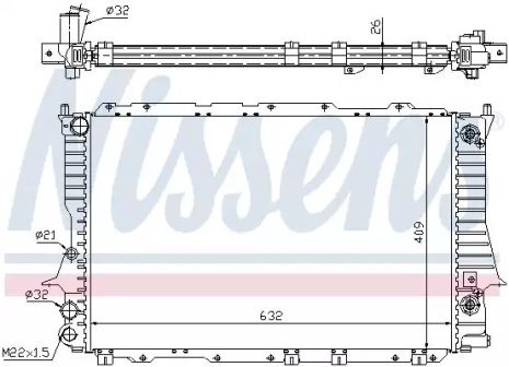 Радіатор охолодження двигуна AUDI A6, NISSENS (60477)