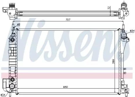 Радіатор охолодження двигуна CADILLAC BLS, FIAT CROMA, NISSENS (63023)