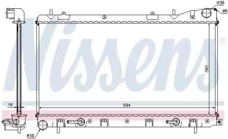 Радиатор охлаждения двигателя SUBARU FORESTER, NISSENS (67712)