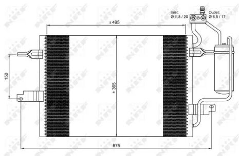 Радиатор, конденсор кондиционера VAUXHALL MERIVA, OPEL MERIVA, NRF (35599)