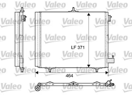 Радіатор, конденсор кондиціонера DS DS, PEUGEOT 208, VALEO (814095)