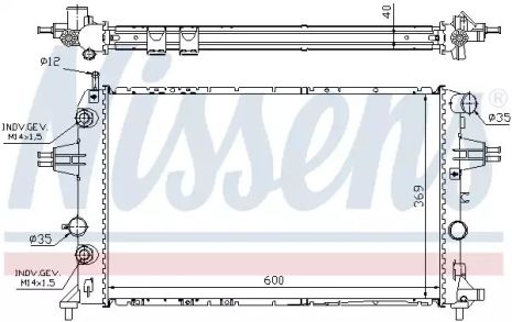 Радіатор охолодження двигуна VAUXHALL ASTRA, OPEL ASTRA, NISSENS (63003A)