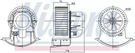 Вентилятор салона VW TRANSPORTER, NISSENS (87271)