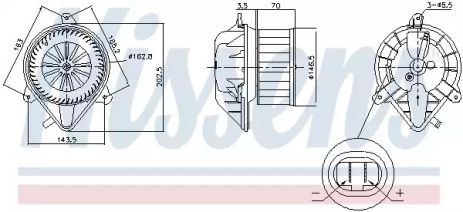 Вентилятор салону PEUGEOT PARTNER, CITROËN BERLINGO, NISSENS (87171)